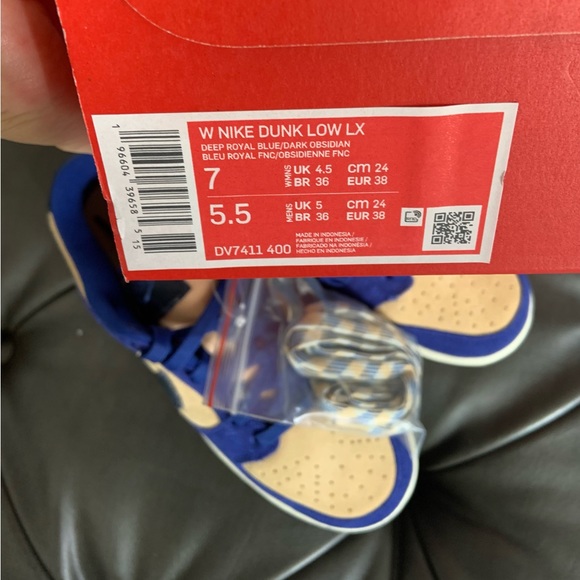 WOMENS Nike Dunk Low LX (BLUE SUEDE) — size 7W - Picture 9 of 9